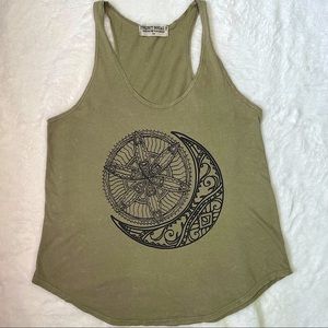 Project Social T Moon Olive Tank Top in Size Large